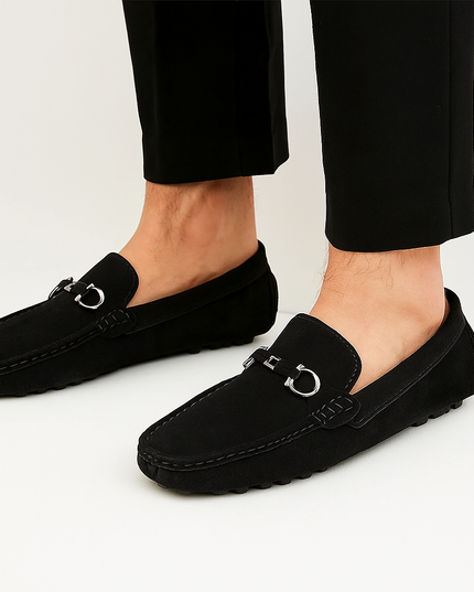 Mocassins masculinos de camurça de vaca 07