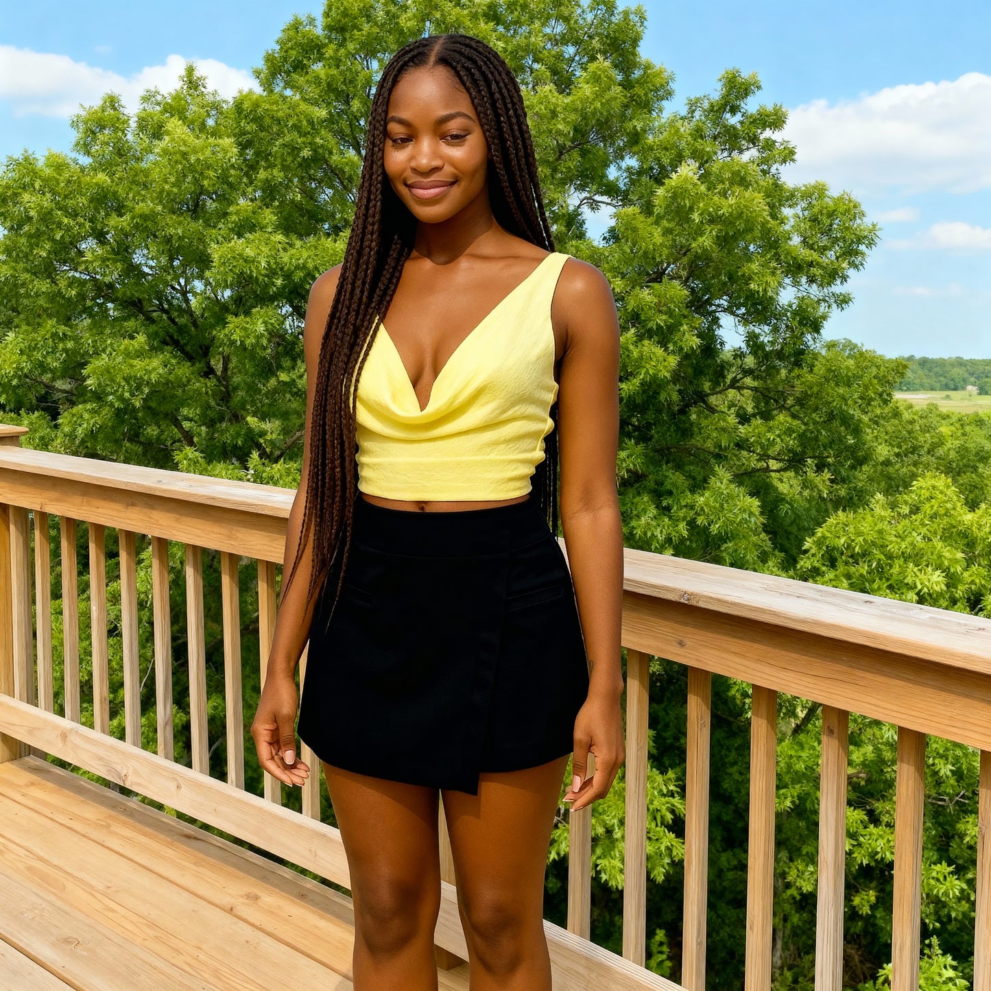 Saia curta envolvente assimétrica em camadas 31