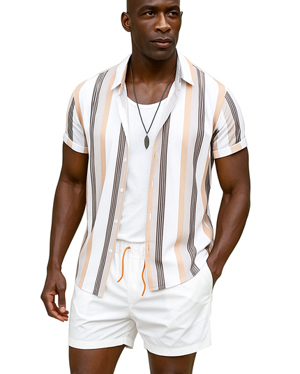 Men's Summer Shirt Shorts Set