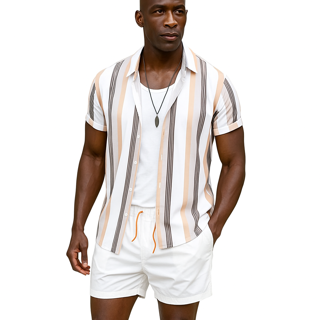 Men's Summer Shirt Shorts Set