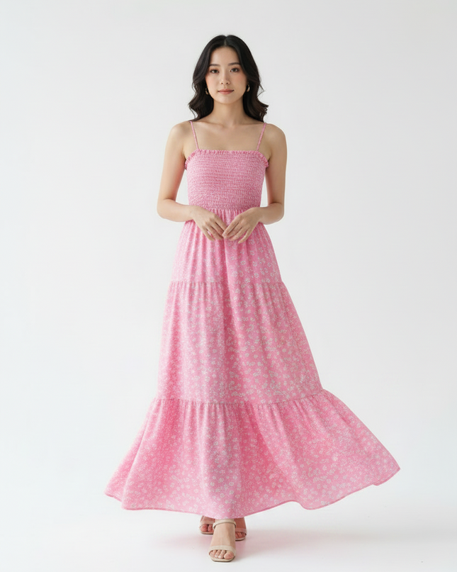 Vestido Feminino Longo Lastex Tomara Que Caia  Folha  Estampa total 537