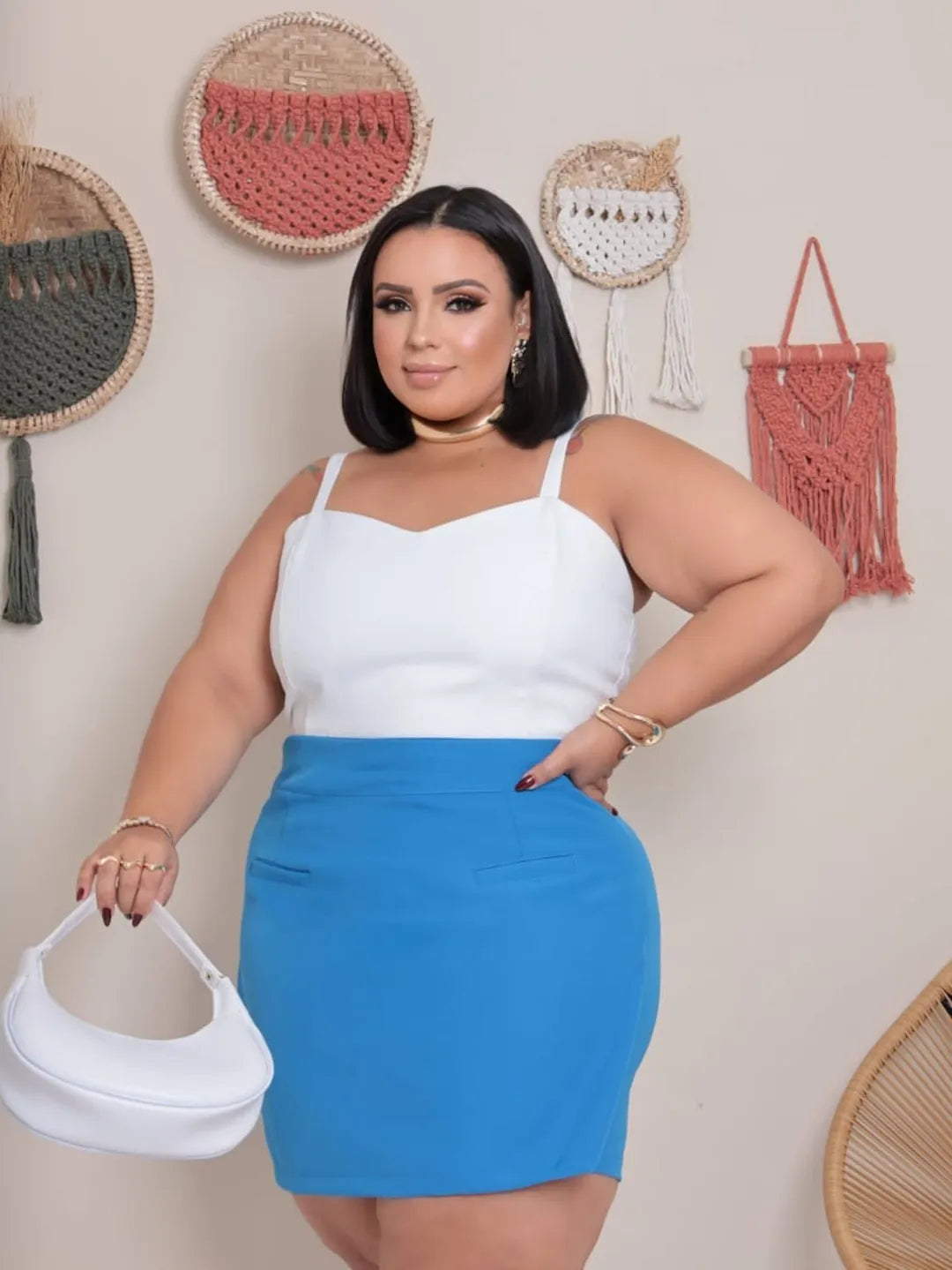 SHORT SAIA PLUS SIZE ALFAIATARIA MODA VERÃO 277