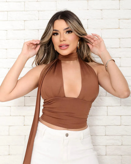 Top Curto Frente Unica tecido Suplex Para Mulher Tam Unico Multi Uso 282