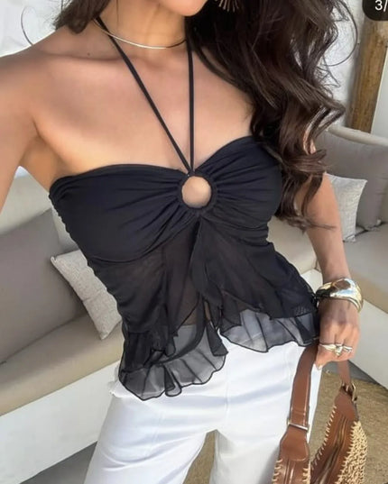 Blusa Blusinha Tomara Que Caia Feminina Elegante Delicada Multi Forma Com Amaraçao Frontal 454