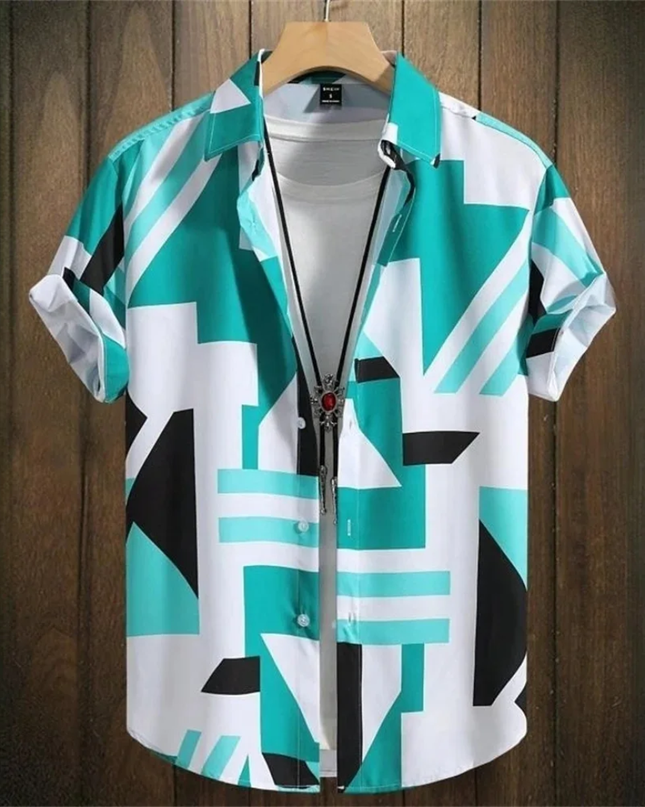 Men's pattern short sleeve shirt