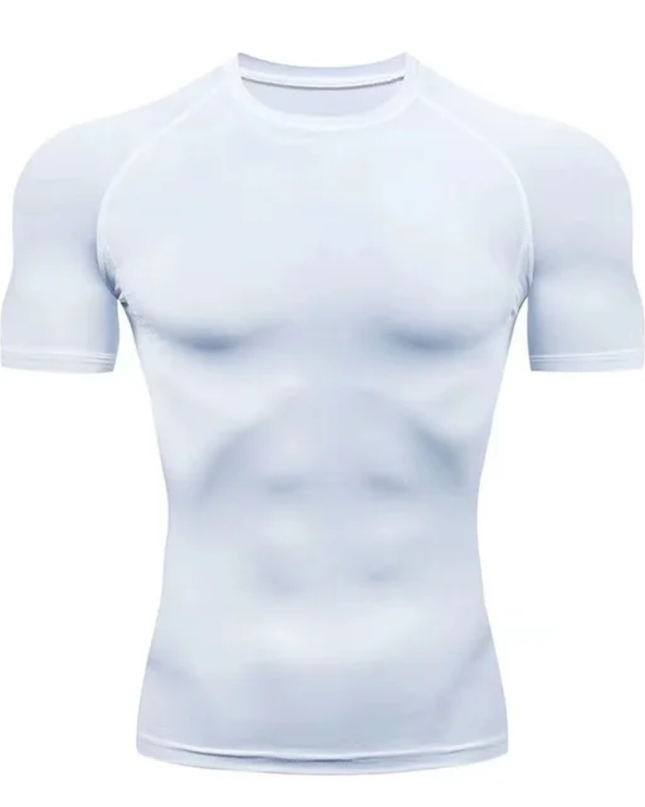 Camiseta fitness masculina elástica respirável slim fit 11