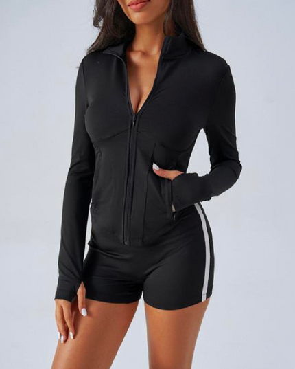 Blusa Jaqueta de Academia Canelada Roupa Feminina Modela Corpo Esportiva Para Treino Fitness 130