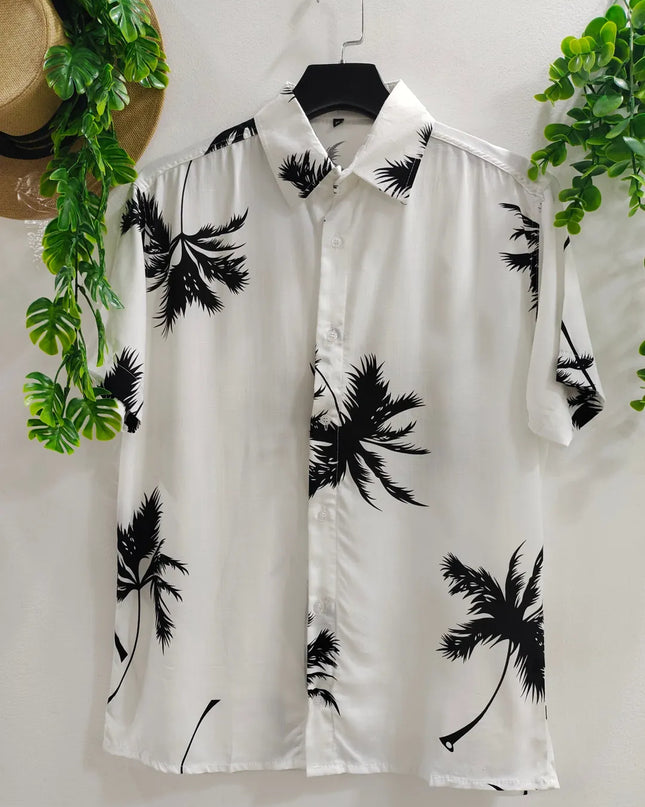 Camisa Floral Havaiana Praia Verão Masculino Manga Curta De Botão Tecido Viscose 477