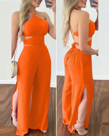 Macacão Feminino Longo Pantalona Viscose Soltinho De Amarrar 224