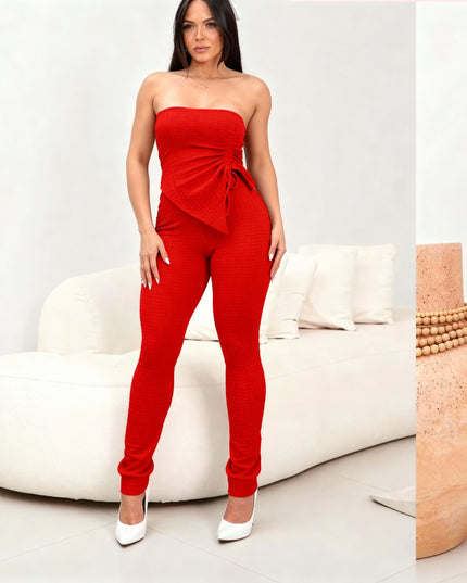 Conjunto de calça e blusa tomara que caia com bojo 95