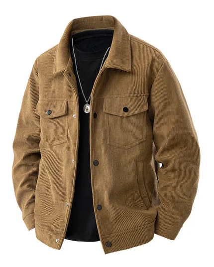 Jaqueta masculina com bolso e botão na lapela 16