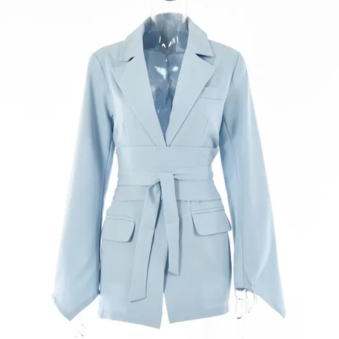 Breasted belt woman blazer
