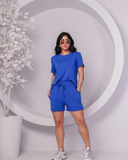 Conjunto Feminino Moletinho Short e blusa Confortável 138