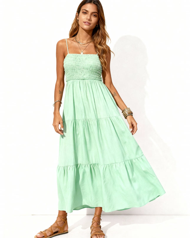 Vestido longo de festa com babados 50