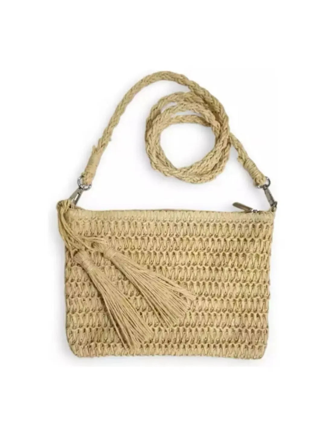 Bolsa tiracolo de palha feminina de verão 68