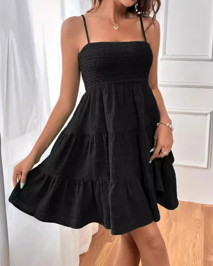 Vestido curto de festa com babados 03