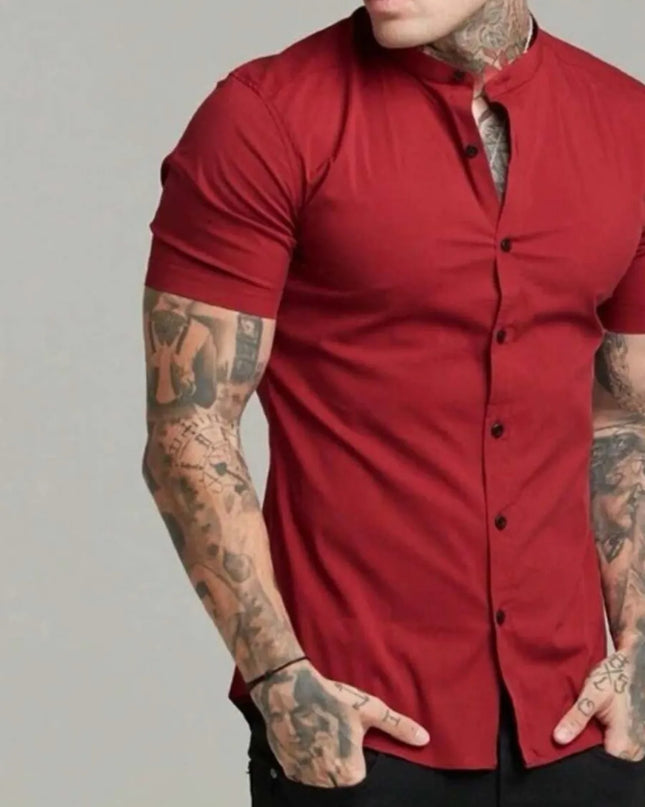 Camisa social masculina gola padre slim fit 255