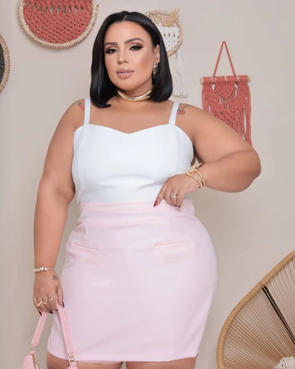 SHORT SAIA PLUS SIZE ALFAIATARIA MODA VERÃO 277