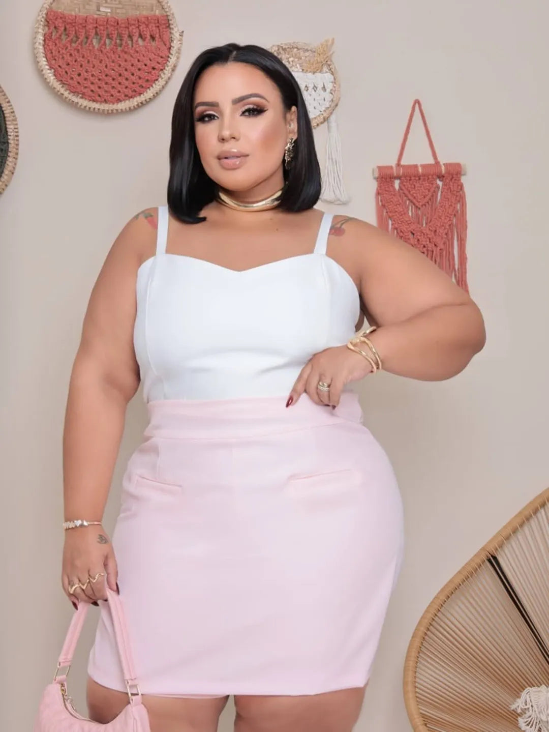 SHORT SAIA PLUS SIZE ALFAIATARIA MODA VERÃO 277