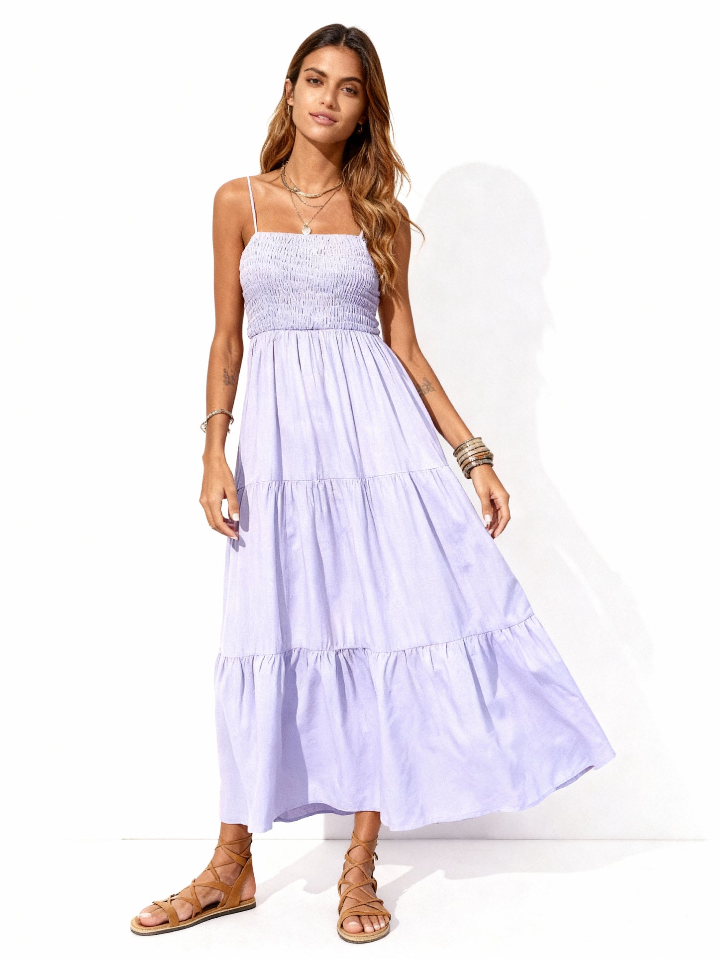 Vestido longo de festa com babados 50