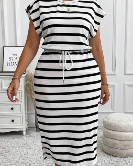 Plus size stripe dress