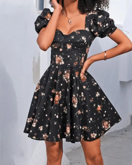 Soleia Zíper Floral Boho Vestido 219