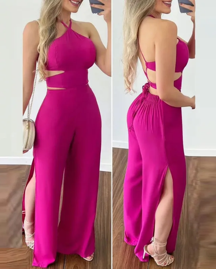 Macacão Feminino Longo Pantalona Viscose Soltinho De Amarrar 224