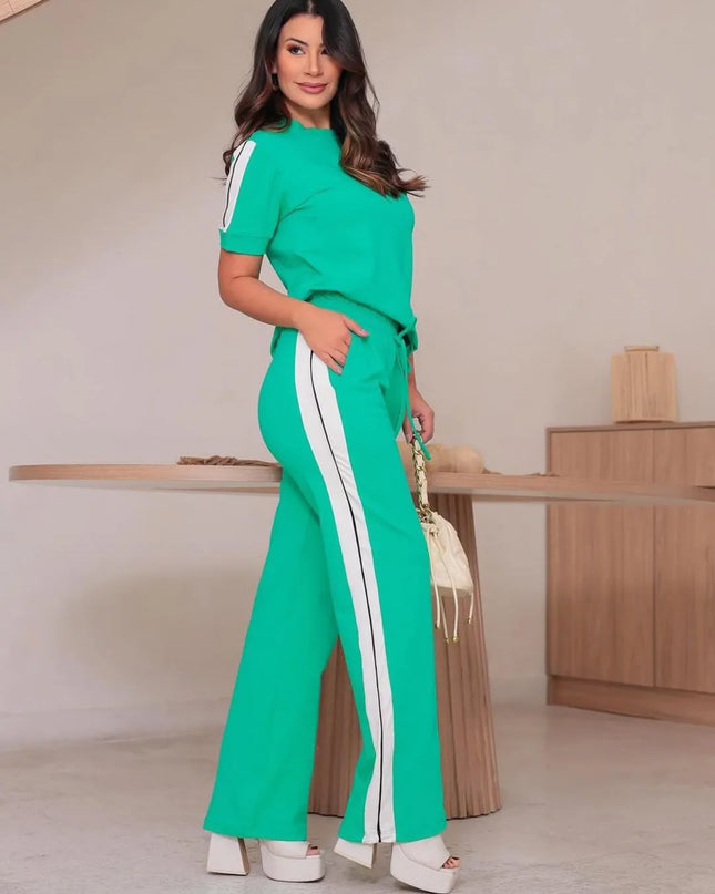 Conjunto Casual de Moletinho Premium Calça Ampla Casual    Risca lateral 337