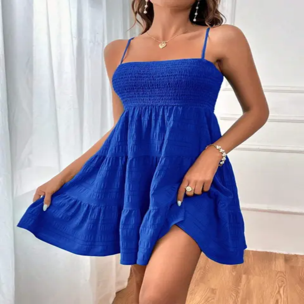 Vestido curto de festa com babados 03