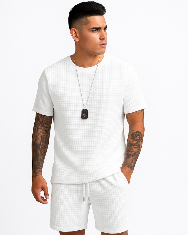 Men's loose summer short sleeve and shorts set