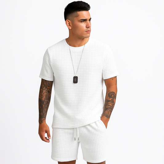 Men's loose summer short sleeve and shorts set